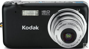 Kodak's EasyShare Z812 IS digital camera. Courtesy of Kodak, with modifications by Michael R. Tomkins. Click for a bigger picture!