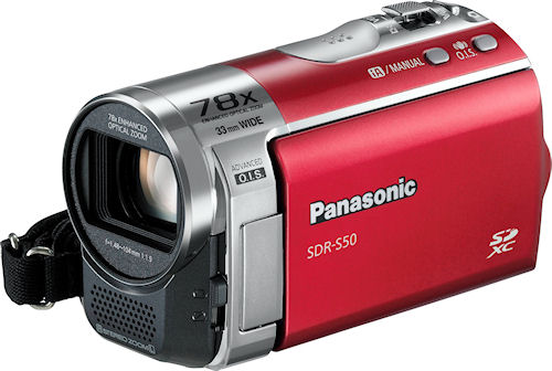 Panasonic's SDR-S50 digital camcorder. Photo provided by Panasonic Consumer Electronics Co. Click for a bigger picture!