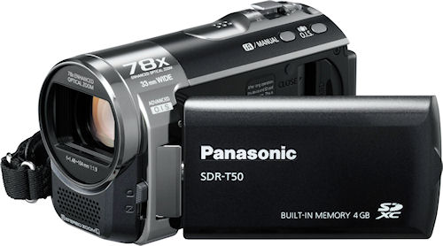 Panasonic's SDR-T50 digital camcorder. Photo provided by Panasonic Consumer Electronics Co. Click for a bigger picture!