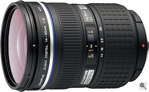 Olympus' Zuiko Digital ED 14-35mm f2.0 SWD lens. Courtesy of Olympus, with modifications by Michael R. Tomkins. Click for a bigger picture!