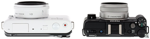 Nikon J1 vs Pentax Q Top