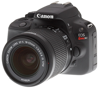 Canon SL1 review -- Front quarter view