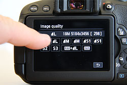 Canon T5i review -- Touch screen