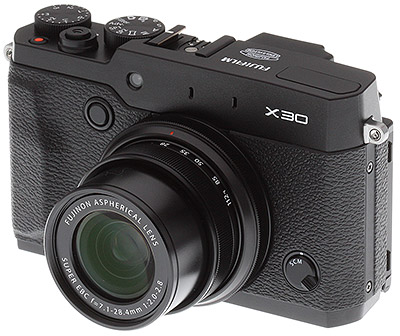 Fuji X30 review -- three quarter from left view