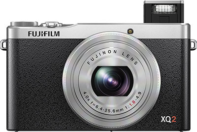 Fuji XQ2 Review -- Front view with flash