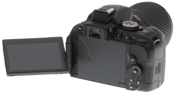 Nikon D5300 -- rear view with LCD extended