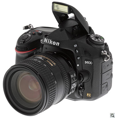 Nikon D600 with pop-up flash deployed