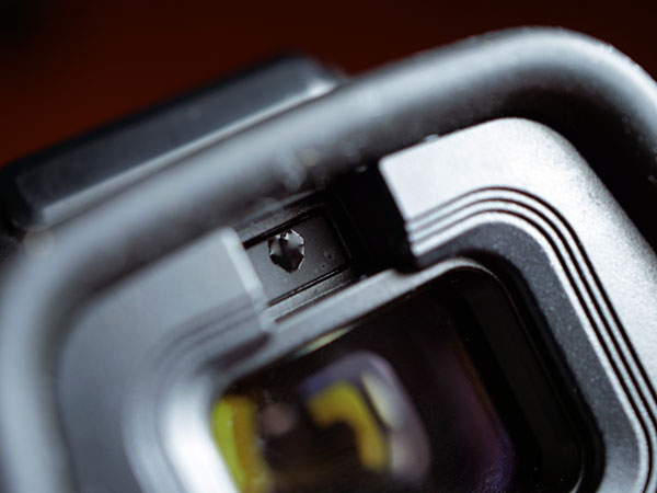 Nikon Z6 Review -- close-up of viewfinder and eye sensor.