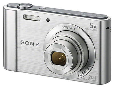 Sony W800 review -- front quarter view