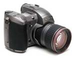 Sony's DSC-D770 Digital Camera, front quarter view.  Copyright (c) 2000, The Imaging Resource.  All rights reserved.