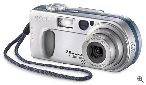 Sony's Cyber-shot DSC-P2 digital camera. Courtesy of Sony, with modifications by Michael R. Tomkins.