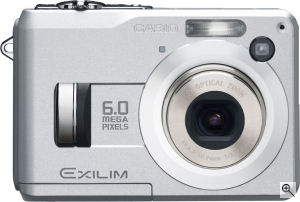 Casio's EXILIM EX-Z110 digital camera. Courtesy of Casio, with modifications by Michael R. Tomkins. Click for a bigger picture!