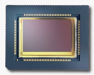 Foveon's  F7 X3-type image sensor. Courtesy of Foveon, with modifications by Michael R. Tomkins.