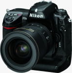Nikon's D2Hs digital camera. Courtesy of Nikon, with modifications by Michael R. Tomkins.