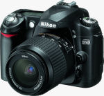 Nikon's D50 digital SLR. Courtesy of Nikon, with modifications by Michael R. Tomkins.