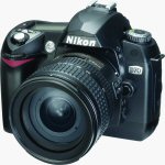 Nikon's D70 digital camera. Courtesy of Nikon, with modifications by Michael R. Tomkins.