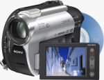 Sony's DCR-DVD108 camcorder. Courtesy of Sony, with modifications by Michael R. Tomkins.