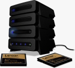 Lexar's stackable Pro Card Reader. Courtesy of Lexar, with modifications by Michael R. Tomkins.