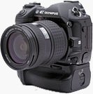 Olympus' E-1 Digital SLR. Copyright © 2003, The Imaging Resource. All rights reserved.