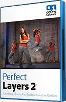 Perfect Layers 2's product packaging. Click here to visit the onOne Software website!