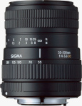 Sigma's 55-200mm F4-5.6 DC lens. Courtesy of Sigma, with modifications by Michael R. Tomkins.