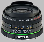 Pentax 15mm f/4.0 ED AL Limited SMC DA lens.