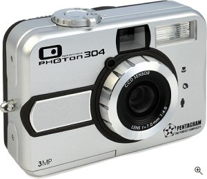 Pentagram's Photon 304 digital camera. Courtesy of Pentagram, with modifications by Michael R. Tomkins. Click for a bigger picture!