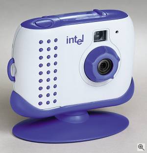Intel's Pocket PC Camera, front right quarter view.  Courtesy of Intel Corp. - click for a bigger picture!