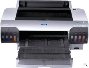 Epson's Stylus Pro 4000 printer. Courtesy of Sony, with modifications by Michael R. Tomkins. Click for a bigger picture!