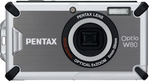 Pentax's Optio W80 digital camera. Photo provided by Pentax Imaging Co. Click for a bigger picture!