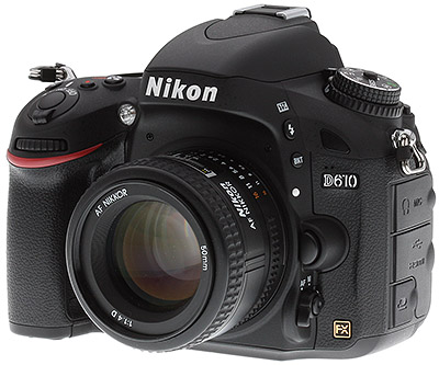 Nikon D610 Review -- Left three-quarter view